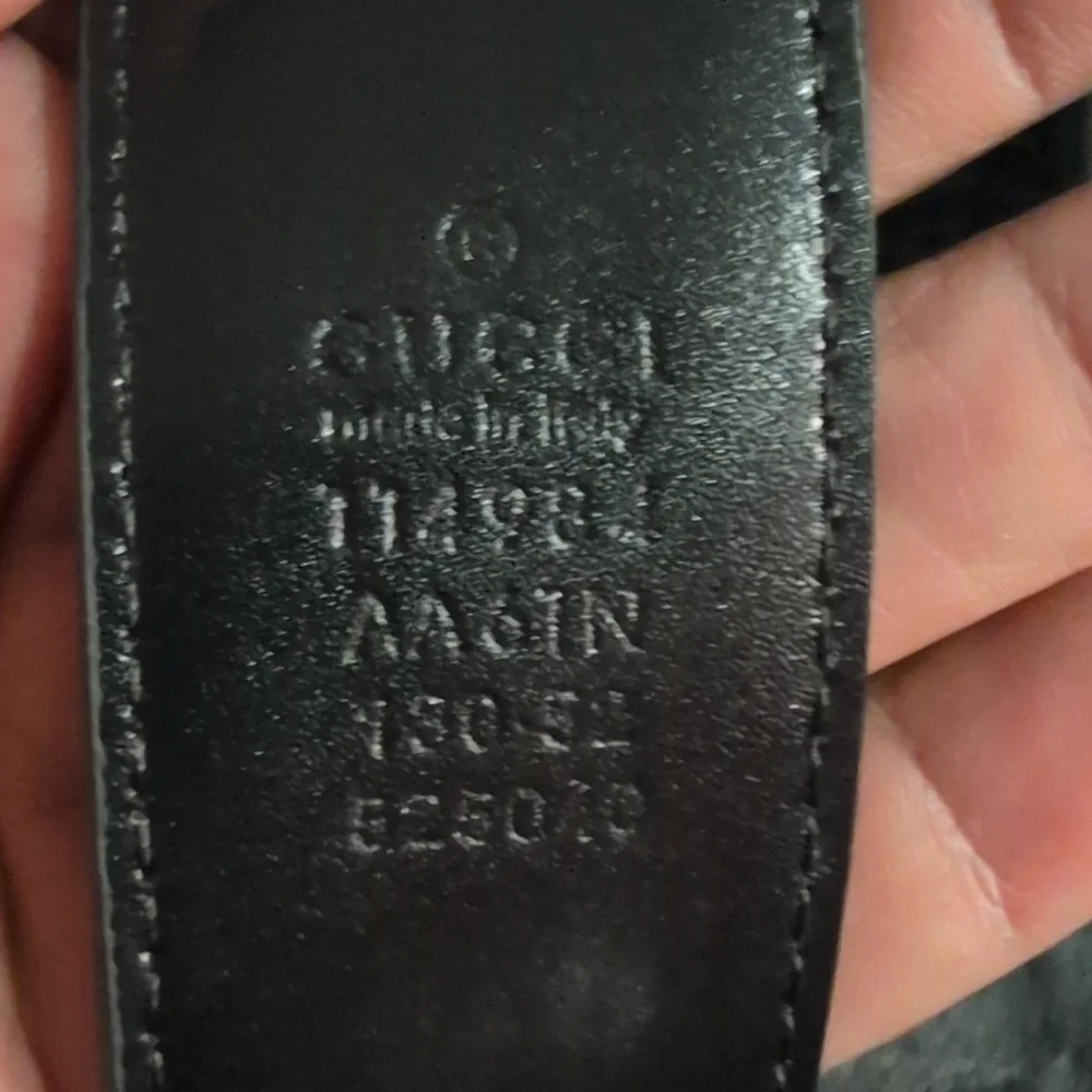 Gucci Men's Black Leather Double G Belt Size 40 - Picture 3 of 3